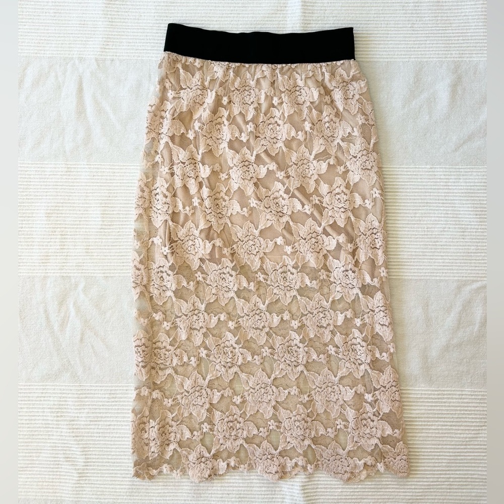 Free People Knit Lace Pencil Skirt - Picture 7 of 11
